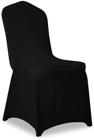 1 Pack Black Stretch Polyester Spandex Chair Covers Universal Washable Removable Chair Slipcovers Protector for