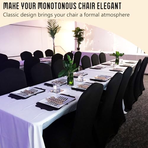 1 Pack Black Stretch Polyester Spandex Chair Covers Universal Washable Removable Chair Slipcovers Protector for, alternate