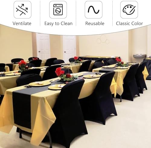 1 Pack Black Stretch Polyester Spandex Chair Covers Universal Washable Removable Chair Slipcovers Protector for, alternate