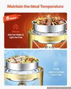 1 Pack Chafing Dish for Buffet Set, 6QT/ 5.7L Stainless Steel Chafer, alternate view 3
