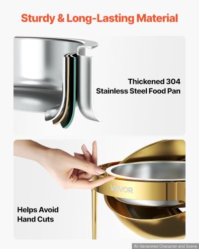 1 Pack Chafing Dish for Buffet Set, 6QT/ 5.7L Stainless Steel Chafer, alternate view 5