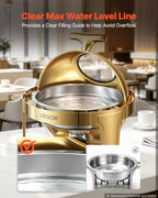 1 Pack Chafing Dish for Buffet Set, 6QT/ 5.7L Stainless Steel Chafer, alternate view 7