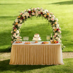 1-Pack Champagne 2-in-1 Tulle Tablecloth for 4-Foot Rectangular Table in 48" x 24" (Rectangular) in Champagne, alternate view