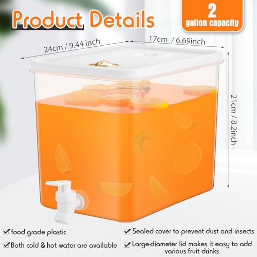 1 Pack Drink Dispenser for Fridge with Spigot, 2 Gallon, alternate view 3