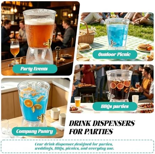 1 Pack Drink Dispenser for Parties 1.6 Gallon, Large 6L Plastic Water Dispenser, Juice Beverage Dispensers for, alternate