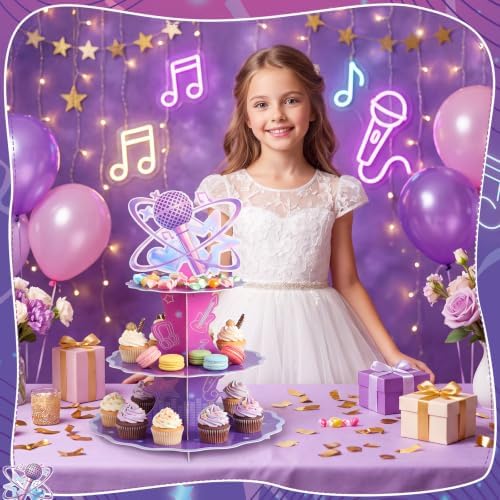 1 Pack Korean Cupcake Stand Singer Hunters Birthday Decorations in Purple, alternate view 5