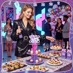 1 Pack Korean Cupcake Stand Singer Hunters Birthday Decorations in Purple, alternate view 6