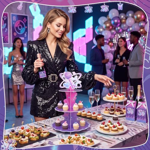 1 Pack Korean Cupcake Stand Singer Hunters Birthday Decorations in Purple, alternate view 6