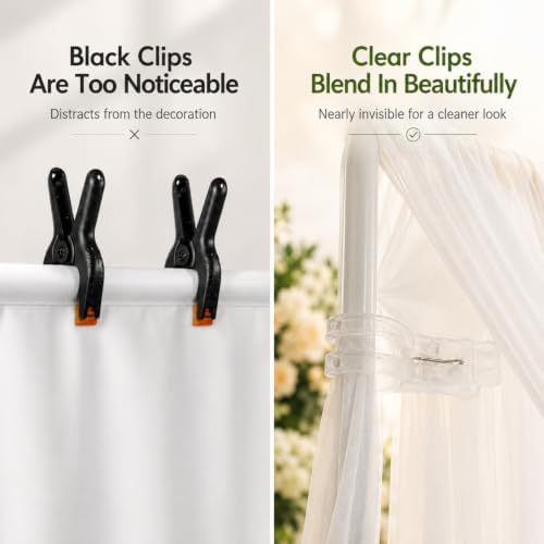 1 Pack Large Balloon Arch Clips Spring Clamp for Backdrop, Clear in Clear, alternate view 5