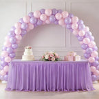 1-Pack Light Purple 2-in-1 Tulle Tablecloth for 8-Foot Rectangular Table in 96" x 30" (Rectangular) in Light