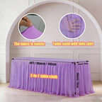 1-Pack Light Purple 2-in-1 Tulle Tablecloth for 8-Foot Rectangular Table in 96" x 30" (Rectangular) in Light, alternate view
