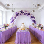1-Pack Light Purple 2-in-1 Tulle Tablecloth for 8-Foot Rectangular Table in 96" x 30" (Rectangular) in Light, alternate view