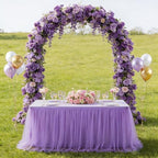 1-Pack Light Purple 2-in-1 Tulle Tablecloth for 8-Foot Rectangular Table in 96" x 30" (Rectangular) in Light, alternate view