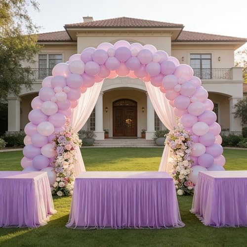 1-Pack Light Purple 2-in-1 Tulle Tablecloth for 8-Foot Rectangular Table in 96" x 30" (Rectangular) in Light, alternate view
