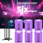 1-Pack Moving Head DJ Lights Stand - Adjustable DJ Totem Pole with Black & White Scrims, Wobble-Free Speaker, alternate view