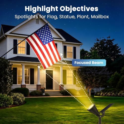 1 Pack Solar Spot Lights Outdoor Waterproof with Focus Beam, alternate view 2