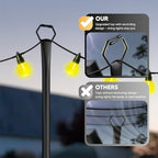 1 Pack String Light Poles for Outside, 9Ft Light Poles for Outdoor String LightsAdjustable Outdoor Light Poles, alternate