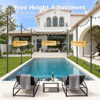 1 Pack String Light Poles for Outside, 9Ft Light Poles for Outdoor String LightsAdjustable Outdoor Light Poles, alternate