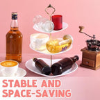 1 Pack Wedding 3 Tier Cupcake Stand Heart Shaped 3 Tiered Serving Trays for Party Plastic Tray Dessert Cupcake, alternate