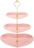 1 Pack Wedding 3 Tier Cupcake Stand Heart Shaped 3 Tiered Serving Trays for Party Plastic Tray Dessert Cupcake