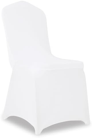 1 Pack White Stretch Polyester Spandex Chair Covers Universal Washable Removable Chair Slipcovers Protector for
