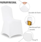 1 Pack White Stretch Polyester Spandex Chair Covers Universal Washable Removable Chair Slipcovers Protector for, alternate