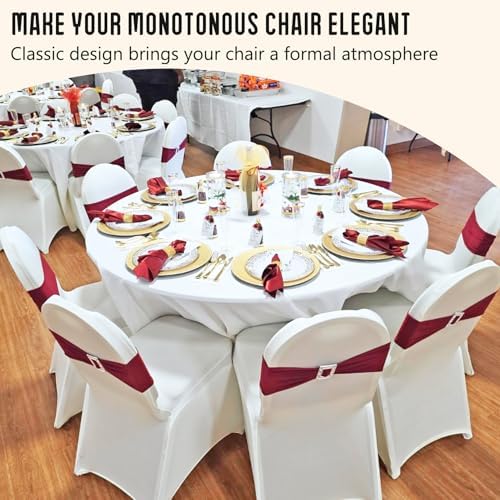 1 Pack White Stretch Polyester Spandex Chair Covers Universal Washable Removable Chair Slipcovers Protector for, alternate