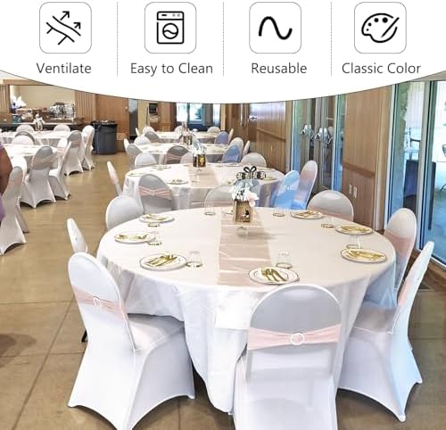 1 Pack White Stretch Polyester Spandex Chair Covers Universal Washable Removable Chair Slipcovers Protector for, alternate