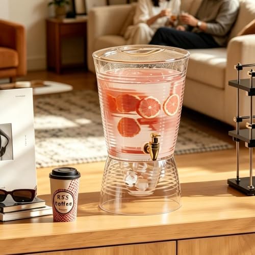 1 PCS 1.6 Gallon Drink Dispenser with Detachable Base, Easy to Clean Plastic Beverage Dispenser with Removable, alternate