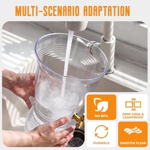 1 PCS 1.6 Gallon Drink Dispenser with Detachable Base, Easy to Clean Plastic Beverage Dispenser with Removable, alternate
