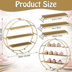 1 Pcs 22 Inches Gold Metal Tiered Cupcake Stand 3 Tier Dessert Stand Cake Dessert Holder Display for Cupcake, alternate view