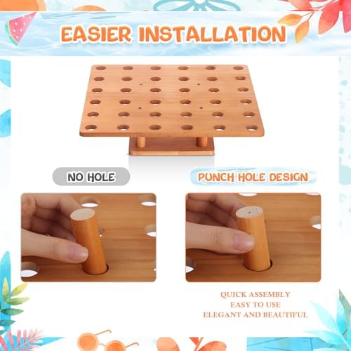 1 Pcs 36 Holes Cone Holder Stand, Square, 13" Wood in 36 Holes, alternate view 5