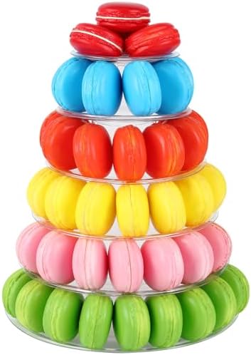 1 Pcs 6 Tiers Macaron Tower Stand Cupcake Display Rack in clear