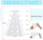 1 Pcs 6 Tiers Macaron Tower Stand Cupcake Display Rack in clear, alternate view 3