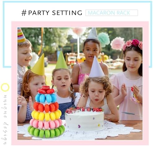 1 Pcs 6 Tiers Macaron Tower Stand Cupcake Display Rack in clear, alternate view 5