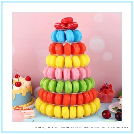 1 Pcs 8 Tiers Macaron Tower Stand Cupcake Display Rack in clear, alternate view 4