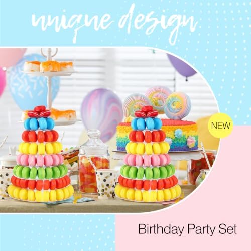1 Pcs 8 Tiers Macaron Tower Stand Cupcake Display Rack in clear, alternate view 5
