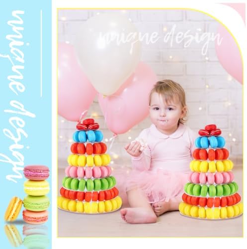 1 Pcs 8 Tiers Macaron Tower Stand Cupcake Display Rack in clear, alternate view 7