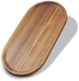 1 pcs Acacia Wood Tray 11.8×6 inch Boards Rustic Wooden Serving Trays Oval Platters Charcuterie for Party