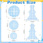 1 Pcs Blue Cupcake Stand Blue and White Gingham 3 Tier Cardboard Cupcake Holder Paper Baby Shower Stand Dessert, alternate