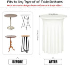 1 Pcs Cocktail Table Skirt 32 x 43 Spandex Table Cover, Ivory in Ivory, alternate view 3