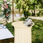 1 Pcs Cocktail Table Skirt 32x43 Spandex Table Cover, Champagne in Champagne, alternate view 2