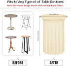 1 Pcs Cocktail Table Skirt 32x43 Spandex Table Cover, Champagne in Champagne, alternate view 3