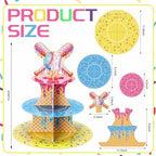 1 Pcs Ice Cream Drip Baseball Party Decorations Cupcake Stand in Bright Color, alternate view 3