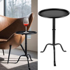 1 Pcs Metal Martini Table Black Small Side Round Drink Table