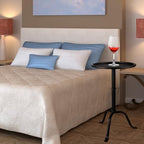 1 Pcs Metal Martini Table Black Small Side Round Drink Table, alternate view 2