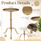 1 Pcs Metal Martini Table Bronze Small Side Round Drink Table, alternate view 3