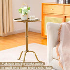 1 Pcs Metal Martini Table Bronze Small Side Round Drink Table, alternate view 5