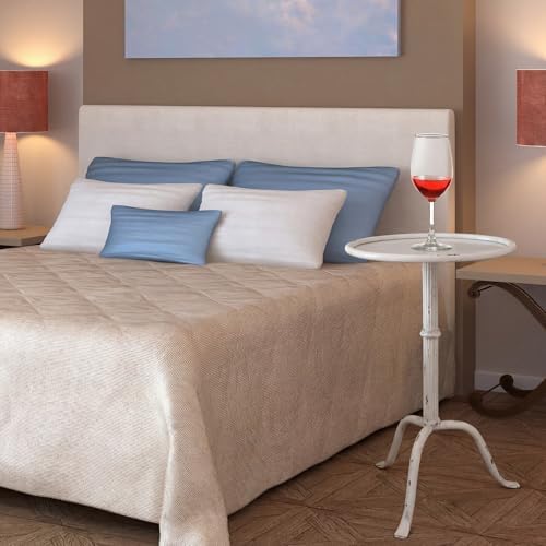 1 Pcs Metal Martini Table White Small Side Round Drink Table, alternate view 2