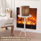 1 Pcs Metal Martini Table White Small Side Round Drink Table, alternate view 6